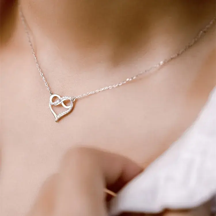 Infinity Heart Necklace -925 Sterling Silver - FY0207
